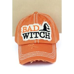 Bad Witch Distressed Halloween Baseball Cap